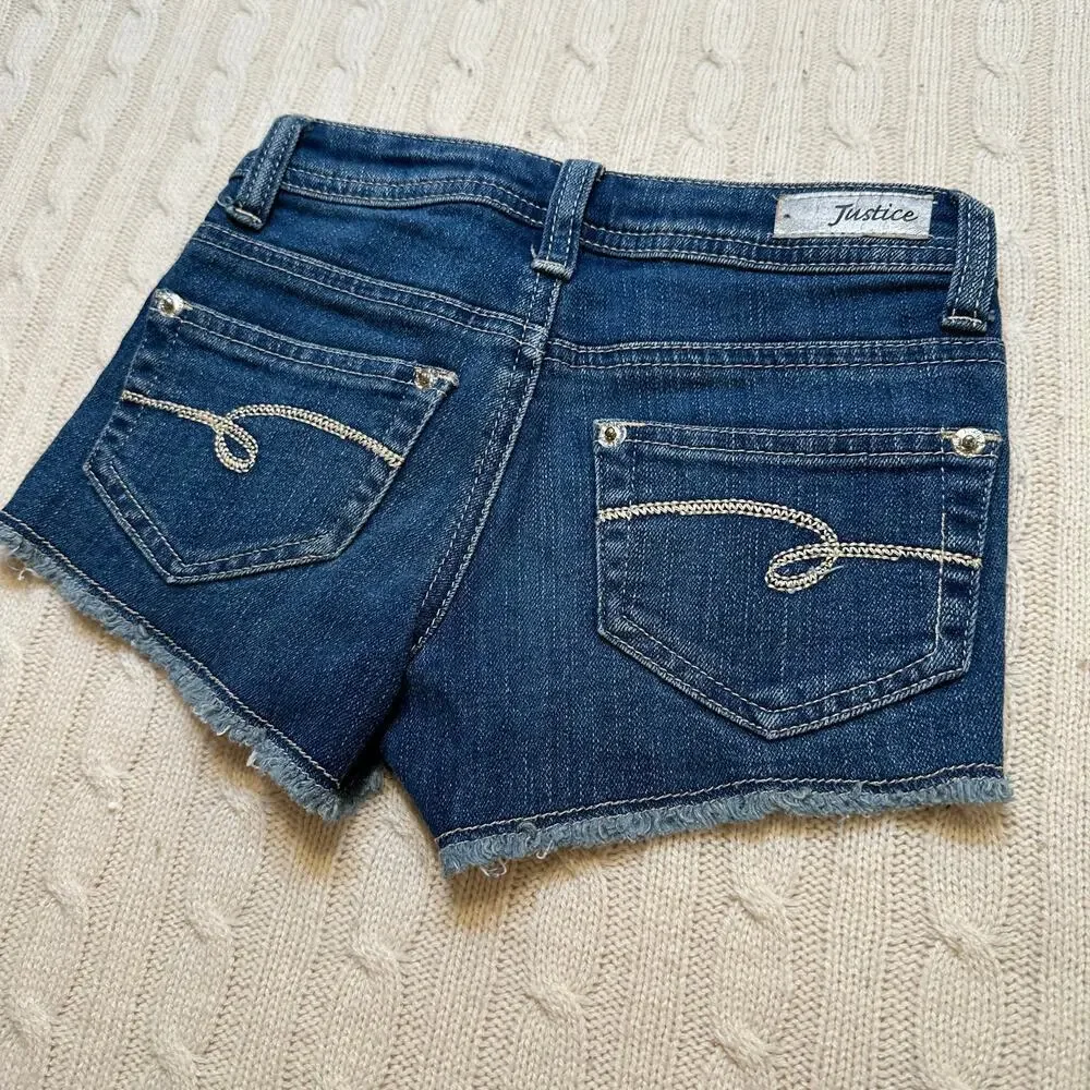 Rhinestone Denim Shorts sz 6 Jean Shorts embellished